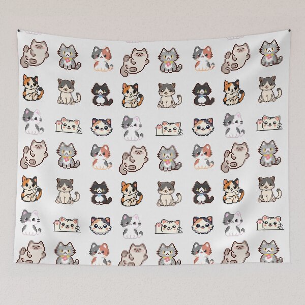 Item preview, pixel kitteh  designed and sold by Playful Strokes pom@pom.