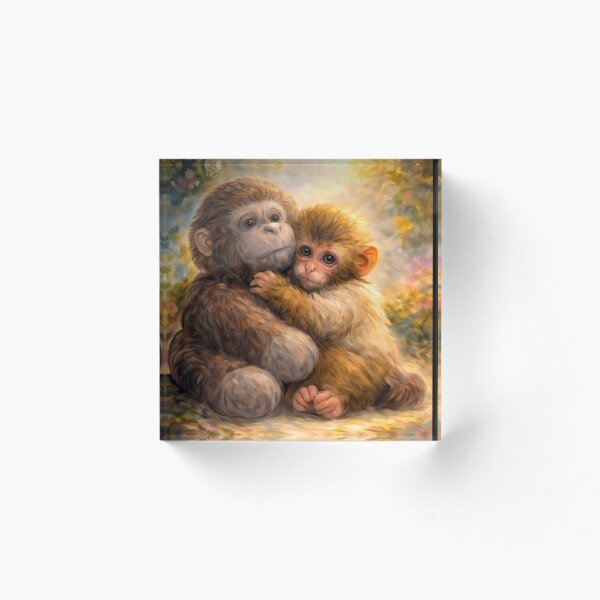 Item preview, Fragile Moment – Emotional Baby Monkey Illustration designed and sold by SBD.
