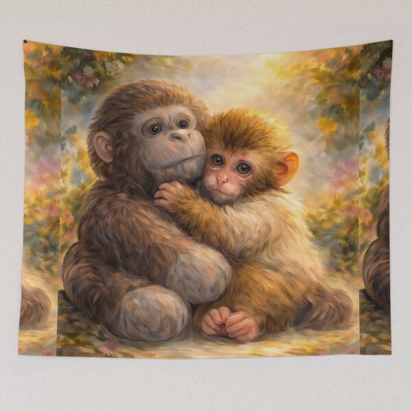 Item preview, Fragile Moment – Emotional Baby Monkey Illustration designed and sold by SBD.