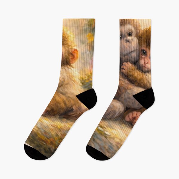 Item preview, Fragile Moment – Emotional Baby Monkey Illustration designed and sold by SBD.