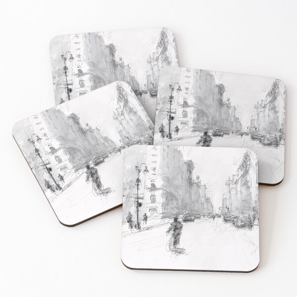 Item preview, Abstract City Street Scene designed and sold by SleekLineSketches.