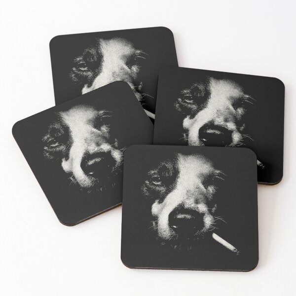 Item preview, Edgy Border Collie Dog Smoking Black White designed and sold by k3rstman1.
