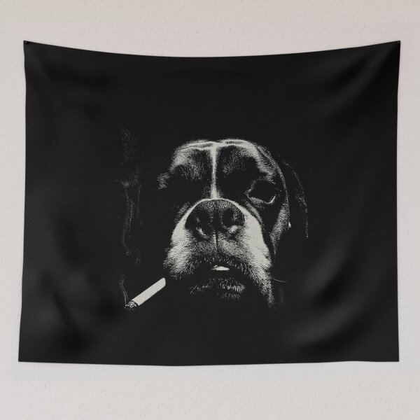 Item preview, Edgy Boxer Dog Smoking Cigarette Low Key designed and sold by k3rstman1.