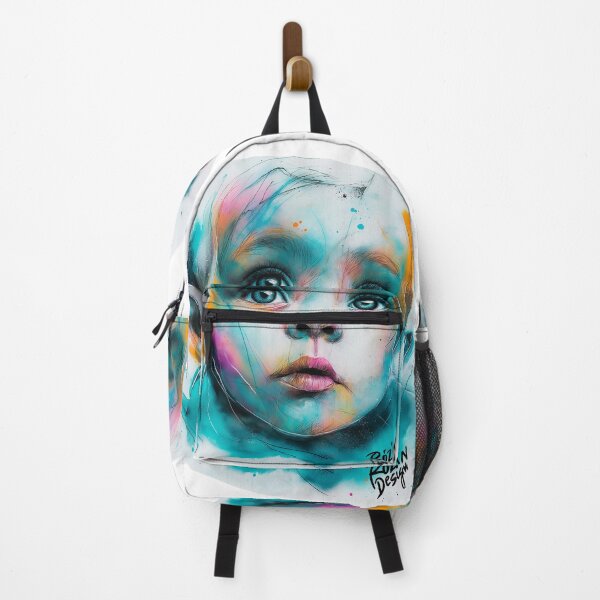 Item preview, Baby Face Portrait – Turquoise Orange Pastel Color Splash designed and sold by Rozin-Design.