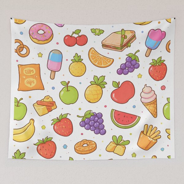 Item preview, Colorful Fruits Snacks Doodle Art designed and sold by PriyankaSonara.