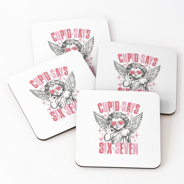 Item preview, Cupid Says Six Seven: Sassy Retro Angel | Vintage Pink Valentine Illustration designed and sold by Colorful-Garden.