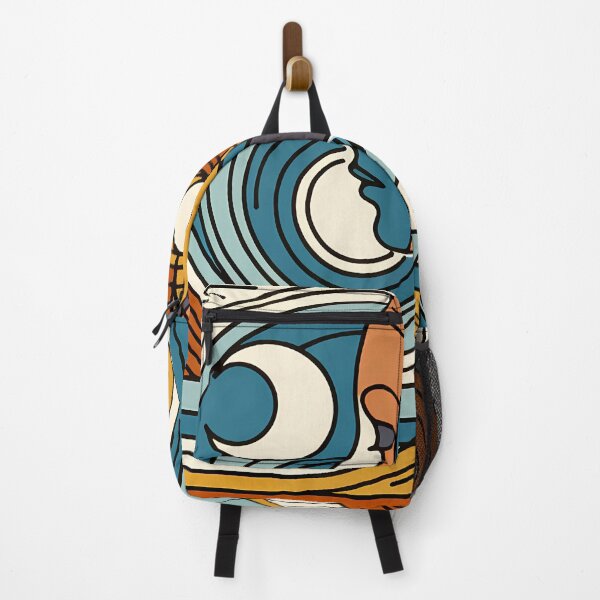 Item preview, Abstract Line Face with Sun and Moon Waves designed and sold by InkSmithery.