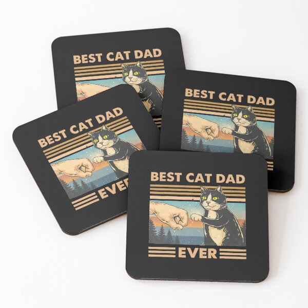 Item preview, Best Cat Dad Ever Vintage Cat Fist Bump Funny Cat Lover Men  designed and sold by ArleneRowe.