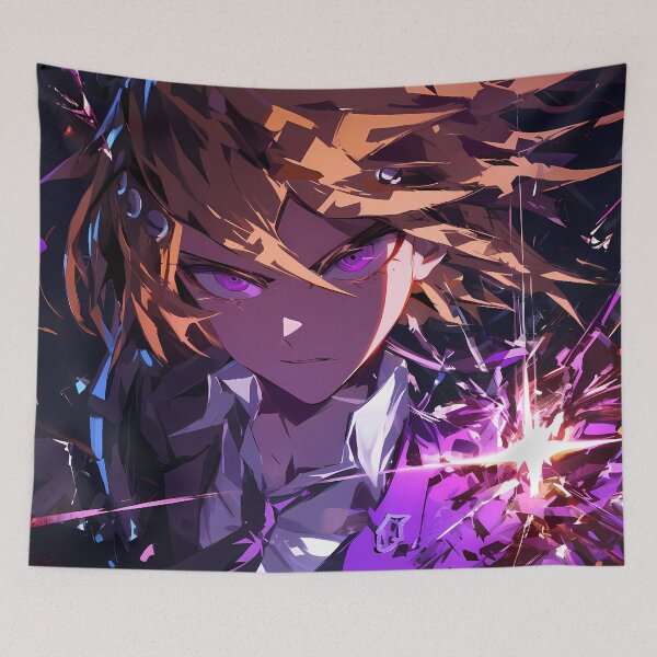 Item preview, Byakuya Togami Danganronpa Sharp Anime Resolve With Glowing Violet Shattered Energy designed and sold by Spraykart.