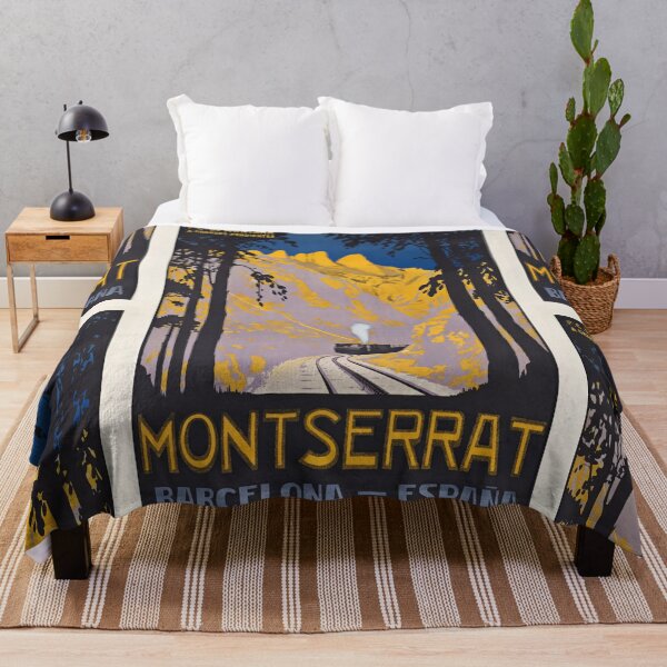 Item preview, Montserrat Barcelona España Mountain Railway Landscape Steam Train Travel Poster : Vintage Art designed and sold by artofuniverse.
