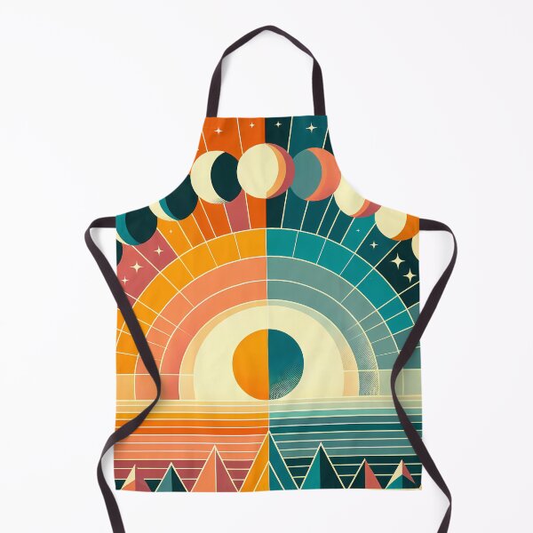 Item preview, Geometric Moon Phases Over Split Sun and Sky designed and sold by InkSmithery.