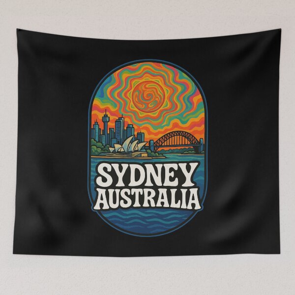 Item preview, Sydney Australia Travel Psychedelic Trippy Art designed and sold by TomFrontierArt.