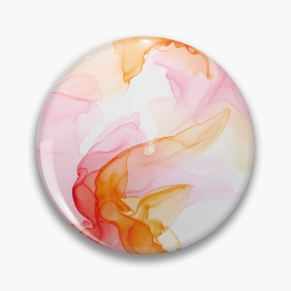 Item preview, Abstract watercolor art with pink and orange designed and sold by katifinell.