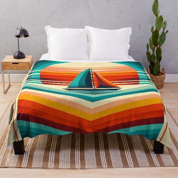 Item preview, Geometric Sailboat Sunset Colour Blocks designed and sold by InkSmithery.