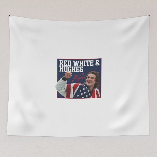Item preview, Red, White & Hughes Jack Hughes USA Hockey Golden Goal 2026 designed and sold by Vonravenn.