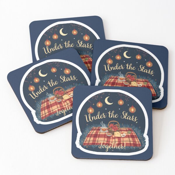Item preview, Midnight picnic under the stars together-Romantic night scene art designed and sold by Ayagamea.