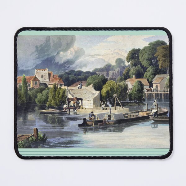Item preview, Wallingford Castle in 1810, during bridge repairs designed and sold by Malcolm Walker.