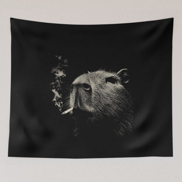 Item preview, Capybara Smoking Cigarette Low Key Portrait designed and sold by k3rstman1.