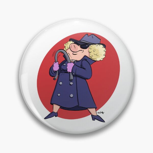 Item preview, Diva Pig in Manhattan, Funny Retro Puppet Parody, Fashion Spy Pose Illustration designed and sold by OptionJoe Art.