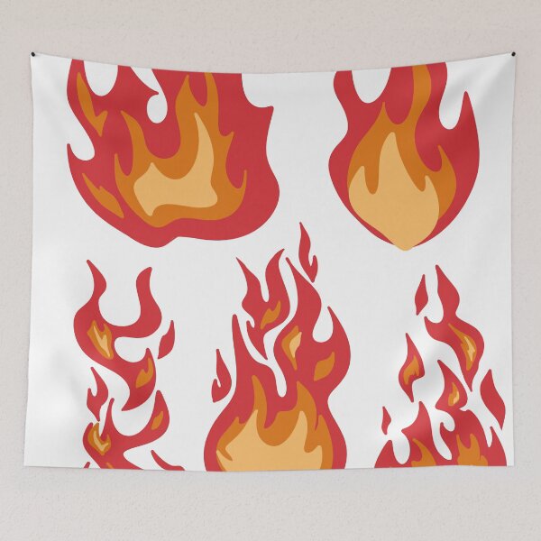 Item preview, Hot Fire Flames Sticker Pack - Red Orange Burning Flare Doodles designed and sold by LYAN-STORE.