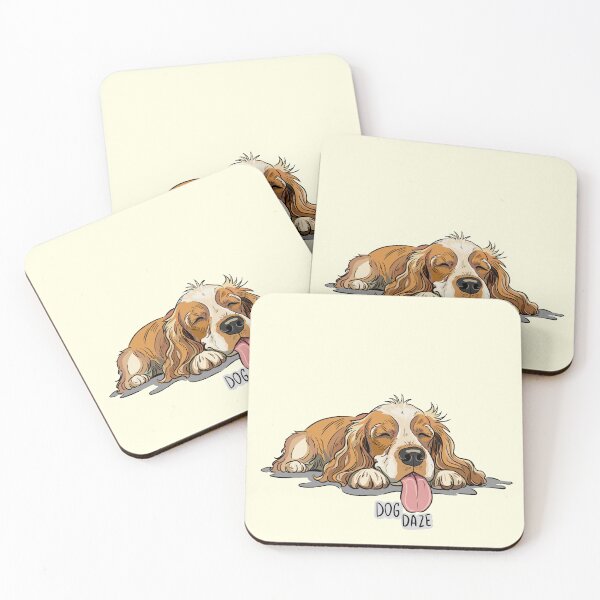 Item preview, Beige Orange Spaniel Relaxing - Dog Daze designed and sold by MartynaKanik.