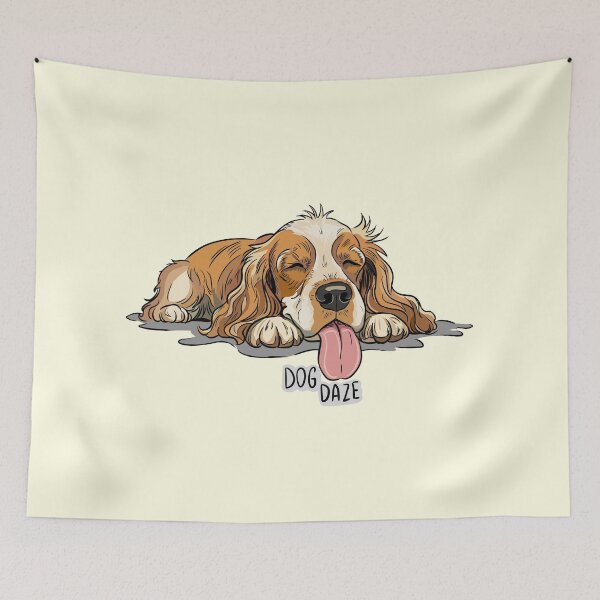 Item preview, Beige Orange Spaniel Relaxing - Dog Daze designed and sold by MartynaKanik.