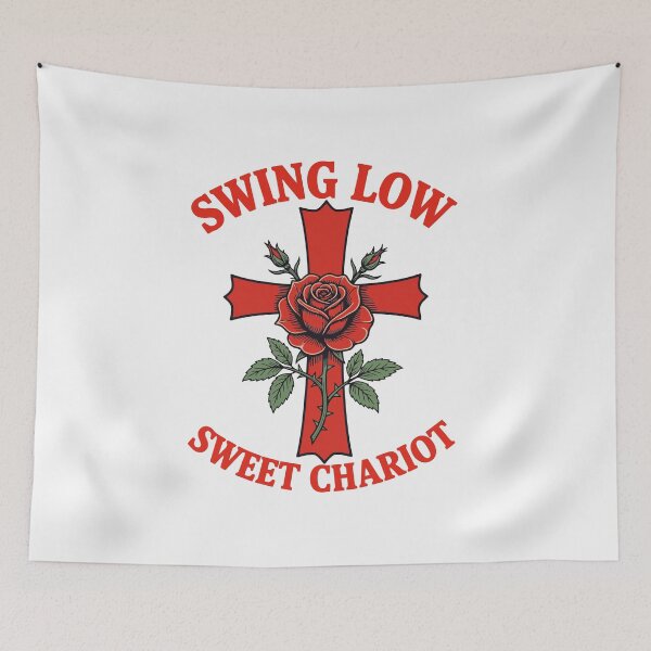 Item preview, Swing Low Sweet Chariot Rose & Cross Motif designed and sold by taiche.