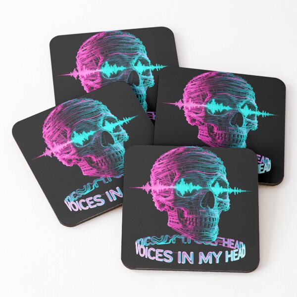 Item preview, Neon Techno Skull – Voices In My Head Glitch Rave Artwork designed and sold by Maximilianos.