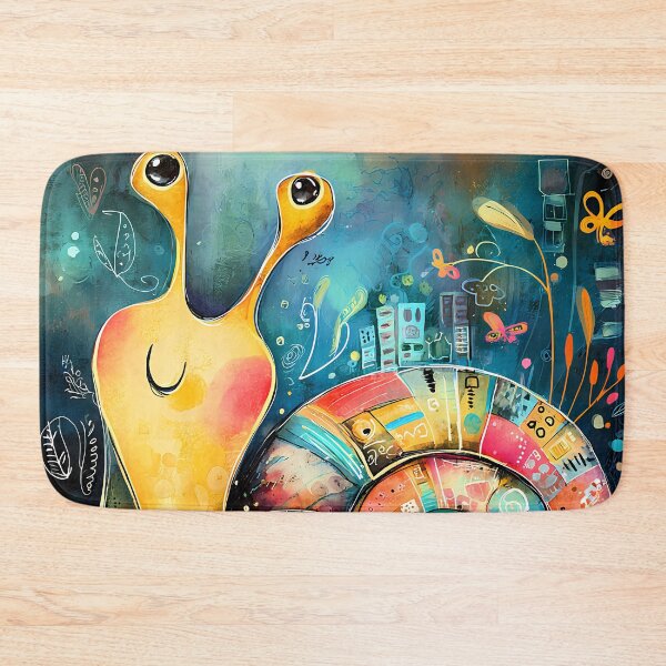 Item preview, Colorful fantasy snail with a detailed patchwork house designed and sold by WhimsyArt ○ Studio.