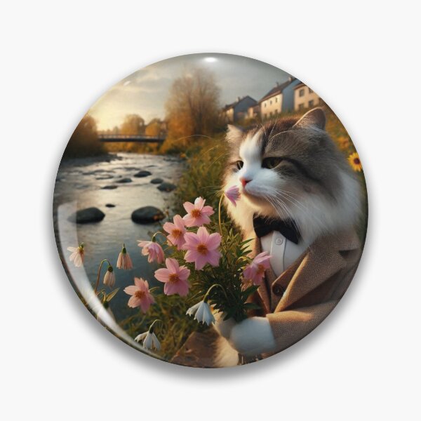 Item preview, Romantic Cat – Sunset Bouquet designed and sold by Dogandesighn.