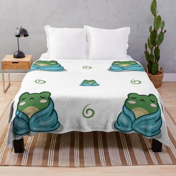 Item preview, Cozy Froggy Blanket Seamless Pattern - Kawaii Sleepy Frog Art designed and sold by LYAN-STORE.
