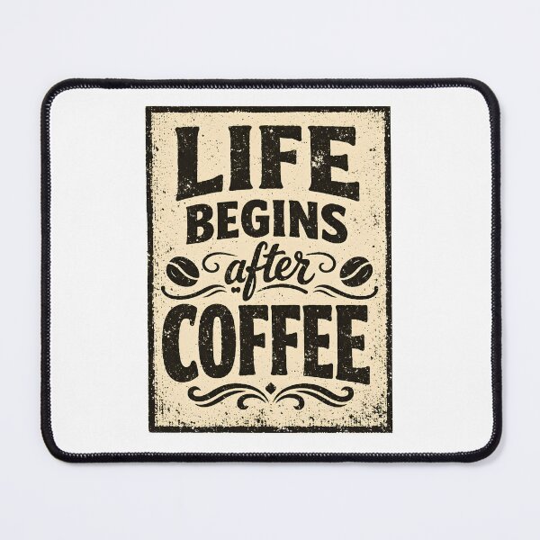 Item preview, Life Begins After Coffee – Vintage Retro Coffee Quote Typography designed and sold by ZayCreates.