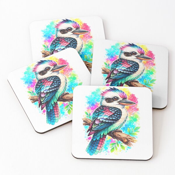 Item preview, Colorful Kookaburra watercolor art bright Aussie bird illustration designed and sold by Mishco courier co.
