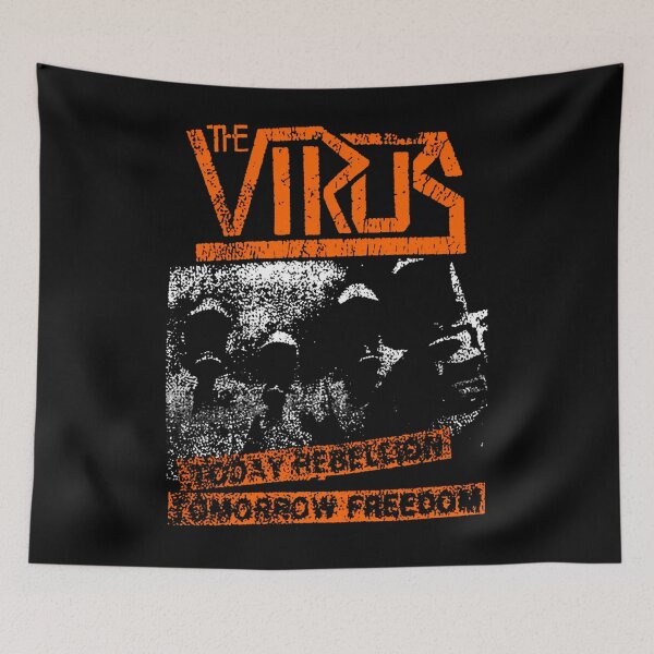 Item preview, The Virus Today Tomorrow Freedoom Orange Typography And White Silhouette designed and sold by ShawonDesigns.