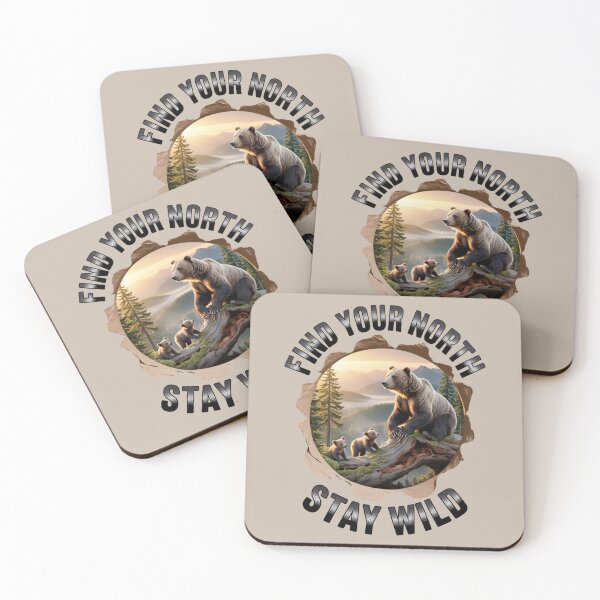 Item preview, bear family - hiking - camping - national park – bear adventure - scenic view - woodland - rustic - alpine - pacific northwest - canadian wilderness - leave no trace - protect the wild - bear country designed and sold by JansenGS.