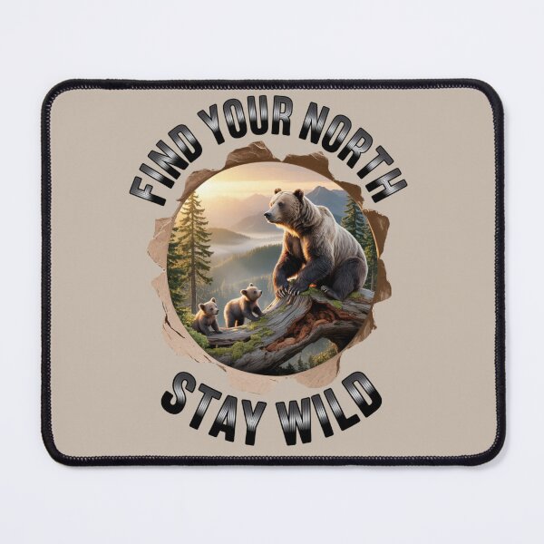 Item preview, bear family - hiking - camping - national park – bear adventure - scenic view - woodland - rustic - alpine - pacific northwest - canadian wilderness - leave no trace - protect the wild - bear country designed and sold by JansenGS.