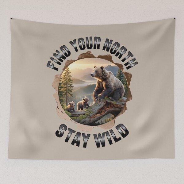 Item preview, bear family - hiking - camping - national park – bear adventure - scenic view - woodland - rustic - alpine - pacific northwest - canadian wilderness - leave no trace - protect the wild - bear country designed and sold by JansenGS.