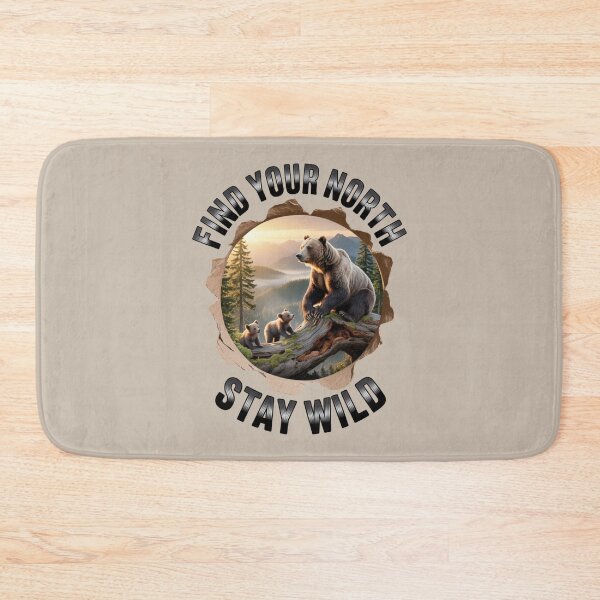 Item preview, bear family - hiking - camping - national park – bear adventure - scenic view - woodland - rustic - alpine - pacific northwest - canadian wilderness - leave no trace - protect the wild - bear country designed and sold by JansenGS.