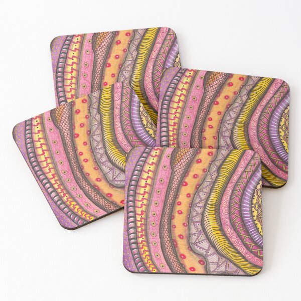 Item preview, Warm Golden Waves - Organic Zentangle Patterns designed and sold by ColorWander.
