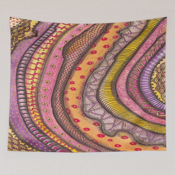 Item preview, Warm Golden Waves - Organic Zentangle Patterns designed and sold by ColorWander.