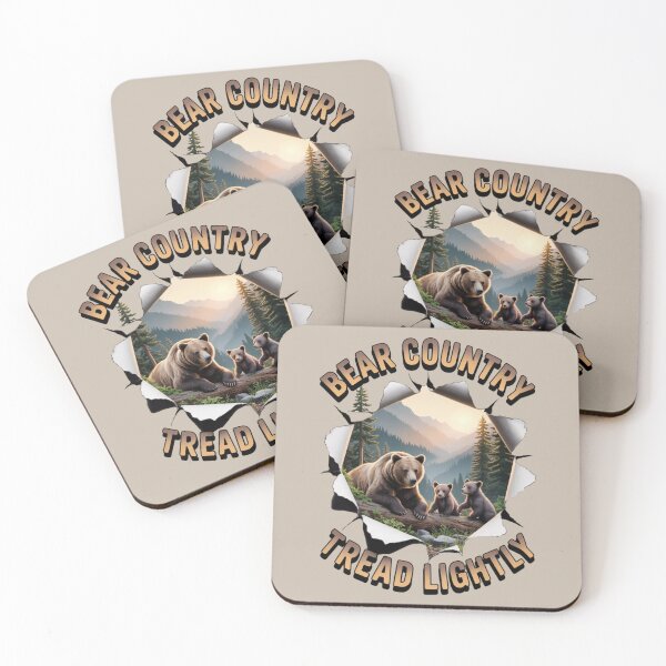 Item preview, bear family - hiking - camping - national park – bear adventure - scenic view - woodland - rustic - alpine - pacific northwest - canadian wilderness - leave no trace - protect the wild - bear country designed and sold by JansenGS.