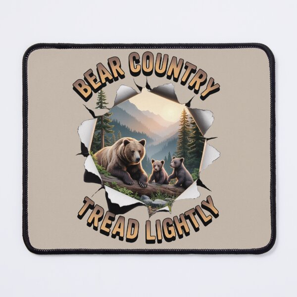 Item preview, bear family - hiking - camping - national park – bear adventure - scenic view - woodland - rustic - alpine - pacific northwest - canadian wilderness - leave no trace - protect the wild - bear country designed and sold by JansenGS.