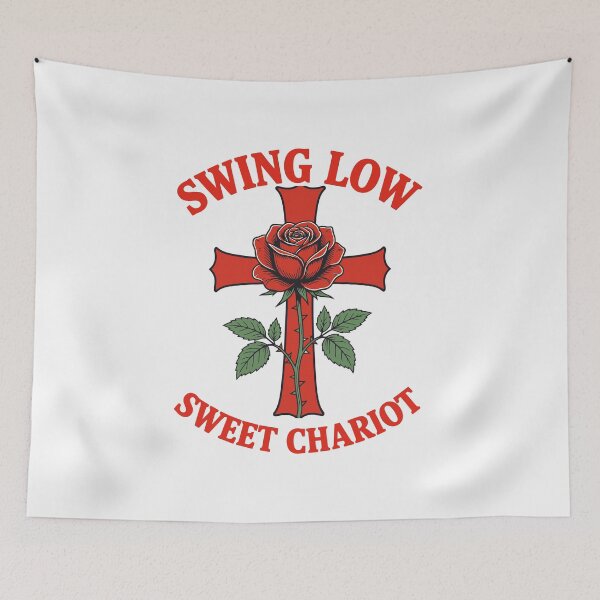 Item preview, Swing Low Sweet Chariot Cross and Rose Motif designed and sold by taiche.