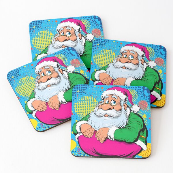 Item preview, Pop art  Santa on Colorful Urban Rooftop designed and sold by Artessie.