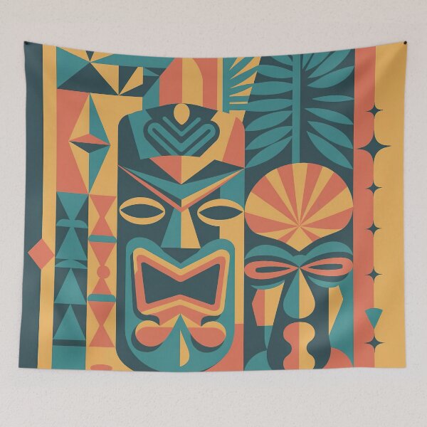 Item preview, Mid-Century Modern Tiki Art Print | Retro Atomic Polynesian Tropical Design designed and sold by Tamas Das.