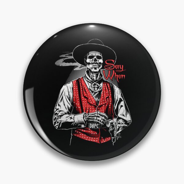 Item preview, Say When Skeleton Western Gothic Vintage Dark Illustration T-Shirt designed and sold by VillociShop.