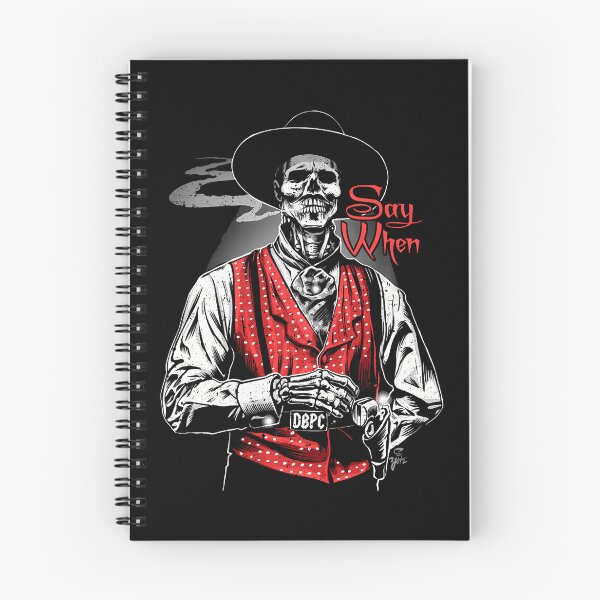 Item preview, Say When Skeleton Western Gothic Vintage Dark Illustration T-Shirt designed and sold by VillociShop.