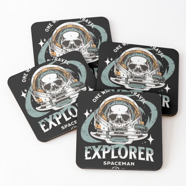 Item preview, Explorer Spaceman Skull - Vintage Sci-Fi One Way Space Travel Art designed and sold by GenZFashion000.