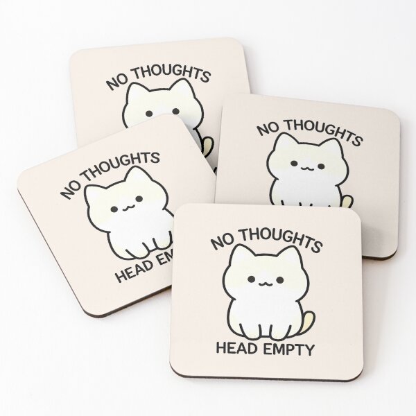 Item preview, No Thoughts Head Empty Cat Meme Minimalist Design designed and sold by AnimalAirtistry.