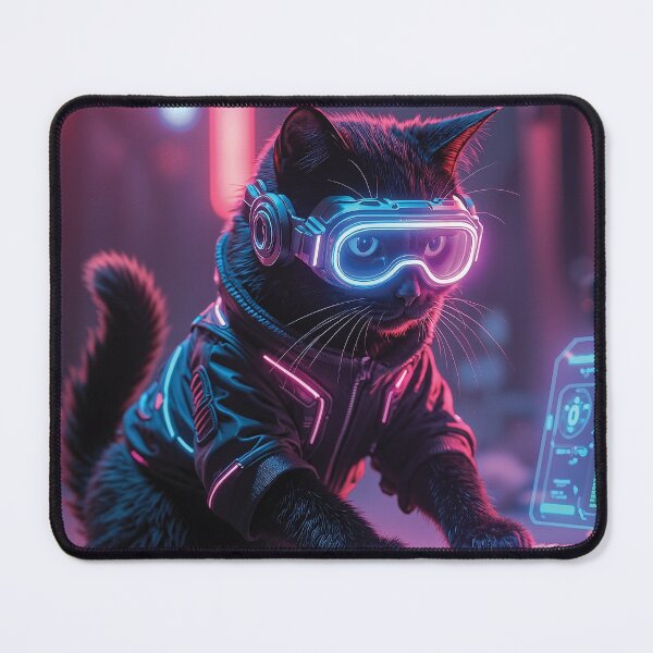 Item preview, Cyberpunk Hacker Black Cat Holographic Keyboard designed and sold by Jaani-T.